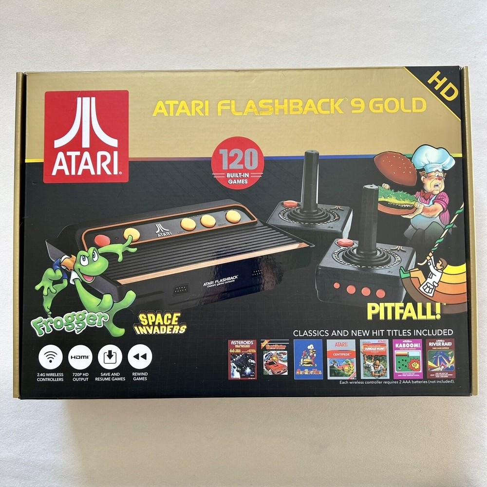 Atari Flashback 9 Gold Console with 120 Built-in Games Tested And Working